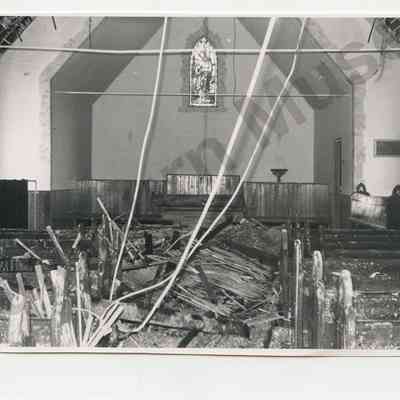 Print, Photographic: St. Thomas Anglican Church fire, June 26, 1964