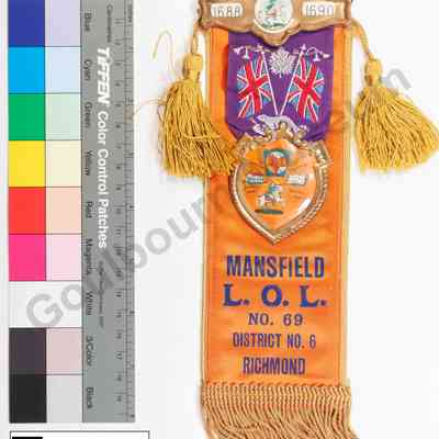 Badge, Membership: Mansfield Loyal Orange Lodge (L.O.L.) No. 69 District No. 6 Richmond