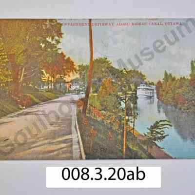 Postcard: Myrtle Davis 1908 Government Driveway and Rideau Canal