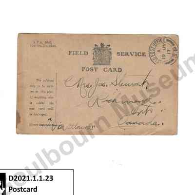 Postcard: Sefton Stewart, July 18, 1917