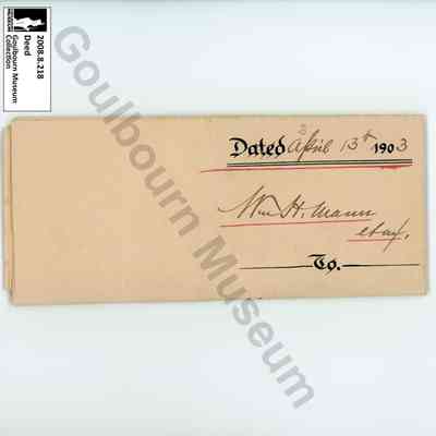 Deed of Land, William Mann to Thomas Featherston, 1903