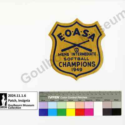 Patch, Insignia: E.O.A.S.A. Mens Intermediate Softball Champions, 1949