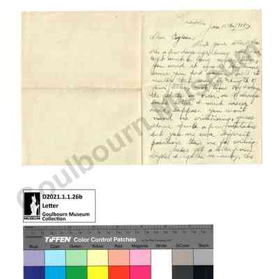 Letter: Sefton Stewart to Evyleen Stewart, January 16,1918