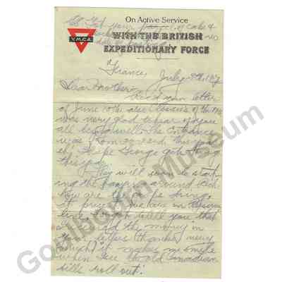 Letter: Sefton Stewart to Mother, July 8, 1917