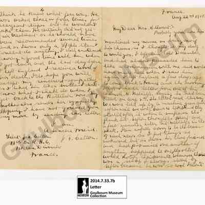 Letter: J.N. Catton to Margaret Stewart, August 22, 1918