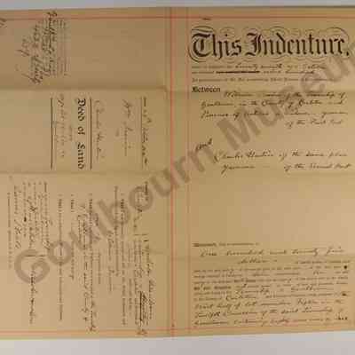 Indenture, Land Deed Situate: William Irwin and Charles Hartin, W1/2 Lot 15 Concession 12, 1900