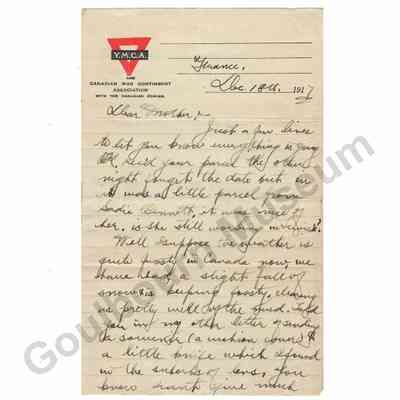 Letter: Sefton Stewart to Mother, December 18, 1917