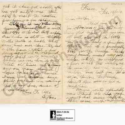 Letter: Sefton Stewart to Mother, February 18, 1918