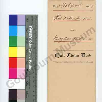 Quitclaim Deed, William Featherston to Mary Ann Featherston, 1905