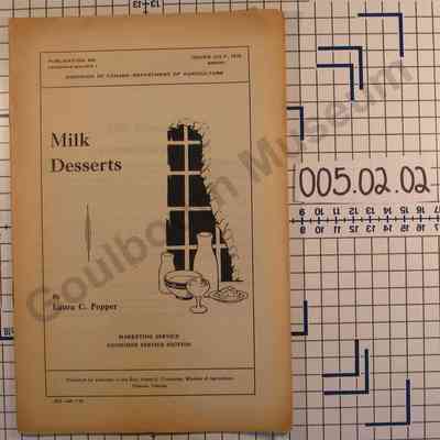 Canadian Department of Agriculture Household Bulletin: Milk Desserts