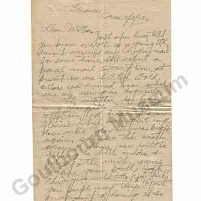 Letter: Sefton Stewart to Mother, March 5, 1918