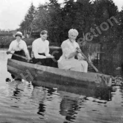 Photograph: Ladies from Ashton in canoe on the Jock River