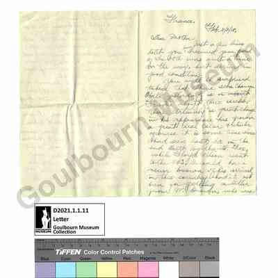 Letter: Sefton Stewart to Mother, February 4, 1918
