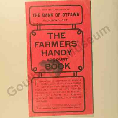 Booklet: The Bank of Ottawa, Richmond, The Farmers' Handy Account Book