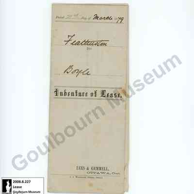 Indenture of Lease, Featherston to Boyle, 1879