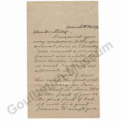 Letter: A.H. Metcalfe to Margaret Stewart, December 23, 1918