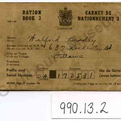 Ration Book: Wilfred Bradley