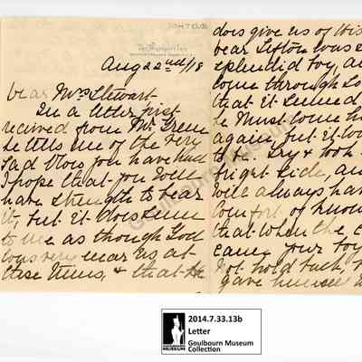 Letter: Uncle J [Green] to Margaret Stewart, August 22, 1918