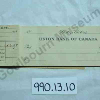 Chequebook: Union Bank of Canada