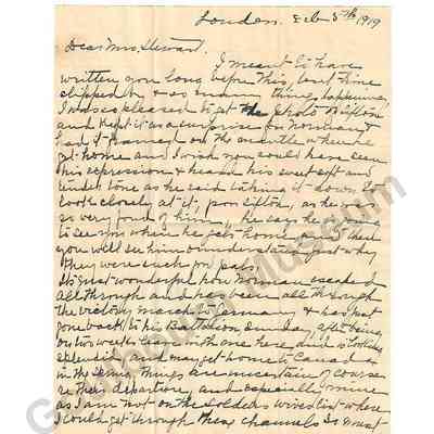 Letter: Anna Belle Catton to Margaret Stewart, February 5, 1919