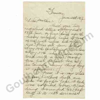 Letter: Sefton Stewart to Mother, June 21, 1917