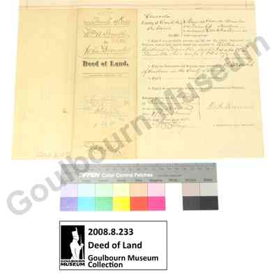 Land Deed: William A Termble to John Brownlee 1890