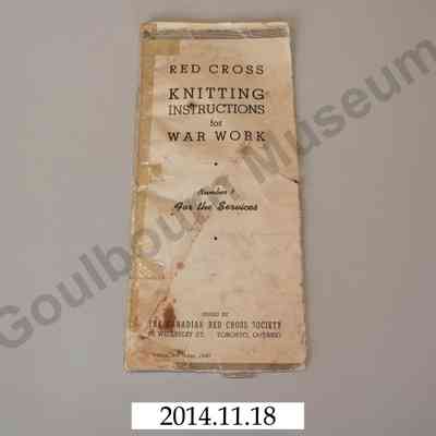 Pamphlet, Red Cross Knitting Instructions
