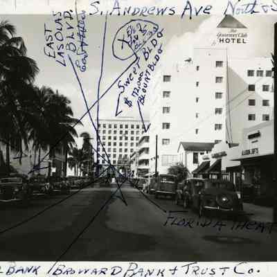E. Las Olas Blvd. looking west with Sweet Building in the background.