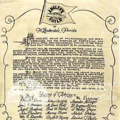 First Ad for The Anglers Guild 1933