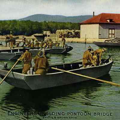 Engineers Building Pontoon Bridge