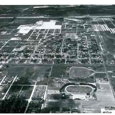 Aerial View of Hallandale and Hollywood Dog Track Looking West 1952
