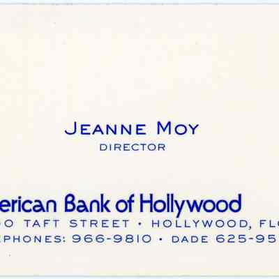 Business Card, Jeanne Moy