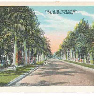 Palm Lined First Street, Ft. Myers, Florida