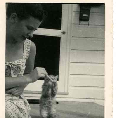 Patty and Bitsy the kitten