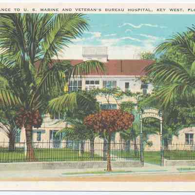 Entrance to U. S. Marine and Veteran's Bureau Hospital, Key West, Florida
