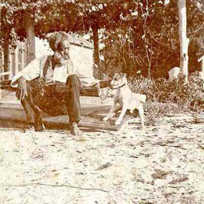 African-American Man with Dog at Stranahan Trading Post?