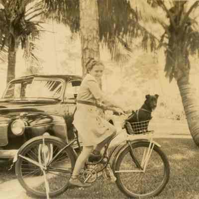 August Burghard Jr.'s daughter on a bike