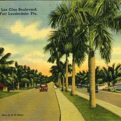 Las Olas Boulevard, Ft. Lauderdale, Fl. Las Olas Boulevard, a beautiful royal palm studded highway