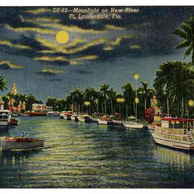 Moonlight on New River, Fort Lauderdale, Fla.