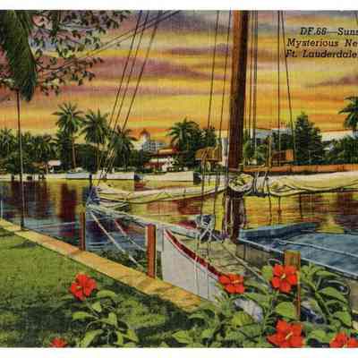Sunset on Mysterious New River, Fort Lauderdale, FL