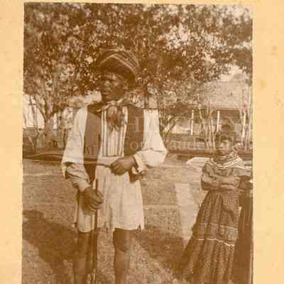 Seminole Indian Man and Daughter at the Stranahan Trading Post