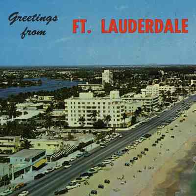 Airview of Ft. Lauderdale, Fl. the venice of America, showing its wide sandy beaches.