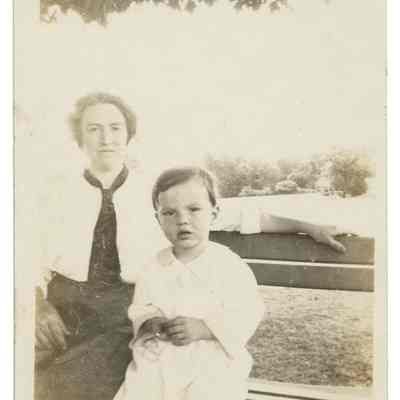 Woman and child on bench