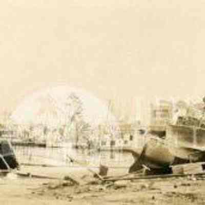 Boats piled up on the north side of New River docks caused by the Sept. 18, 1926 Hurricane.