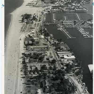 Aerial View of the Beach Looking South from Las Olas Inn 1955
