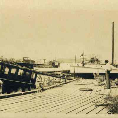 Boats on the New River Docks After 1926 Hurricane