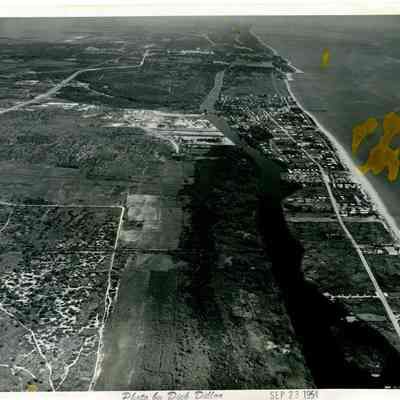Aerial View of Deerfield Beach Looking North from Lighthouse Point 1954