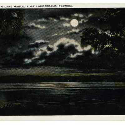 Moonlight on Lake Mable (Mabel), Fort Lauderdale, Florida, c.1927