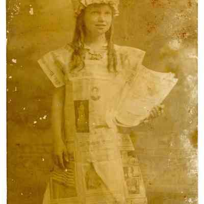 Cora Burghard Dressed in Newspaper