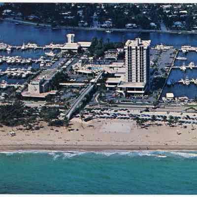 Aerial view of Bahia Mar Hotel and Yachting Center